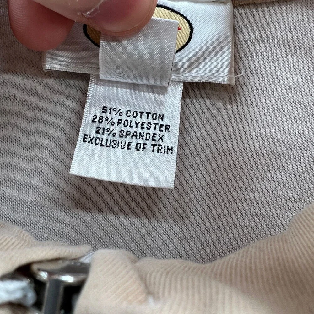 Talbots Jacket Womens Large Beige Tan Full Zip Cotton‎ Blend Long Sleeve Top